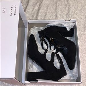 Lauren Conrad Black Suede Heels W/ Box